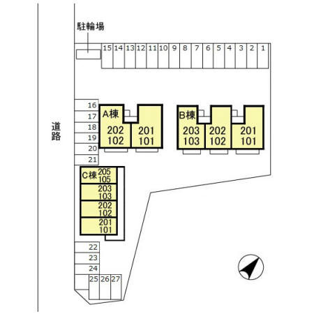 フォーシーズンＣ203の区画図