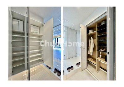 【玄関】 | シティタワーズ豊洲ザ・シンボル | 【玄関】玄関を入ると左右に大型のシューズクローゼットを設置しておりますのでいつでもスッキリりとした空間を保てます。玄関周りを清潔に使うのはとても大事なことですよね。