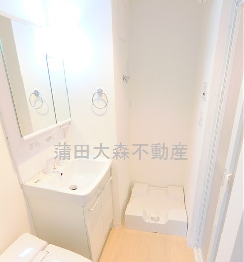 RAMIi池上　ラミイイケガミの洗面所|2面鏡の独立洗面台　洗濯機置き場　洗面脱衣所