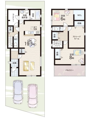 尼崎市常松　第3期　新築一戸建ての間取り|1号地