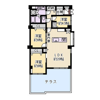 【間取り】 | ジャルダン雲雀丘花屋敷 | 3LDK