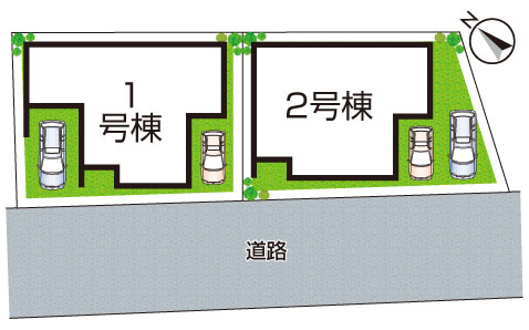 泉佐野市鶴原　第8期　新築一戸建ての区画図|全２区画