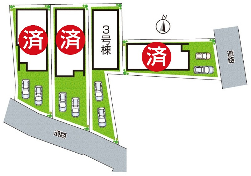 ■10日(土)11日(日)12日(月)現地ご見学可能！　尼崎市常松　全4邸の区画図|全4区画