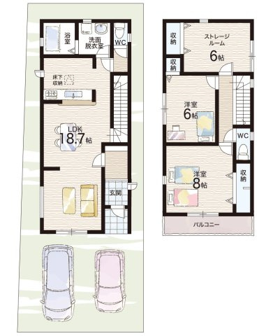 尼崎市常松　第3期　新築一戸建ての間取り|4号地