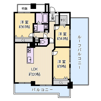 ライオンズマンション雲雀丘花屋敷第2の間取り|3LDK