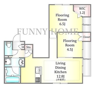 【間取り】 | ファルベ千歳台