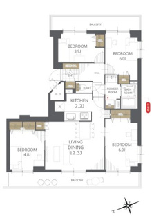 【間取り】グリーンコーポ中の島 