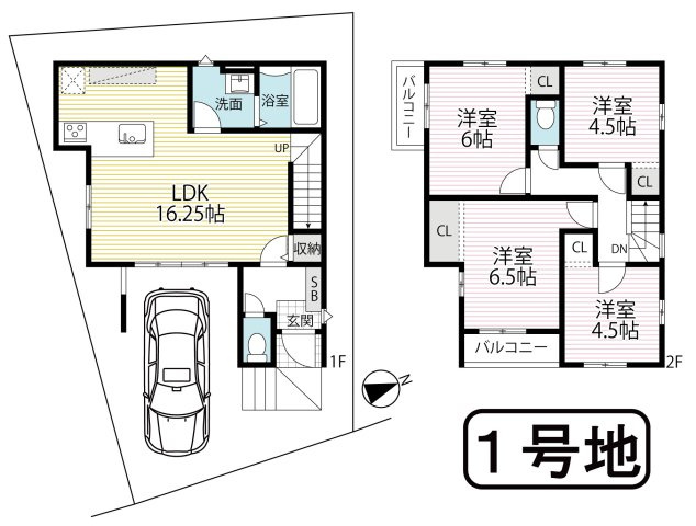 全室２面採光で陽当り通風良好な４ＬＤＫ◆食洗機や浴室暖房乾燥機などの充実設備◆山科区西野山中畑町１期の間取り