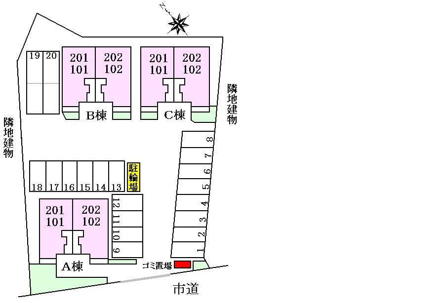 ブローテ　さくらＢの区画図