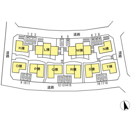 川崎市麻生区はるひ野３丁目のアパートの区画図