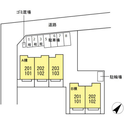 【区画図】 | ターナ木曽西B棟
