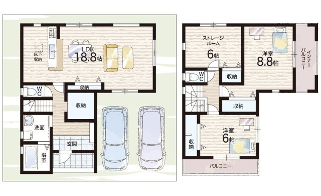橿原市中曽司町　第10期　新築一戸建ての間取り