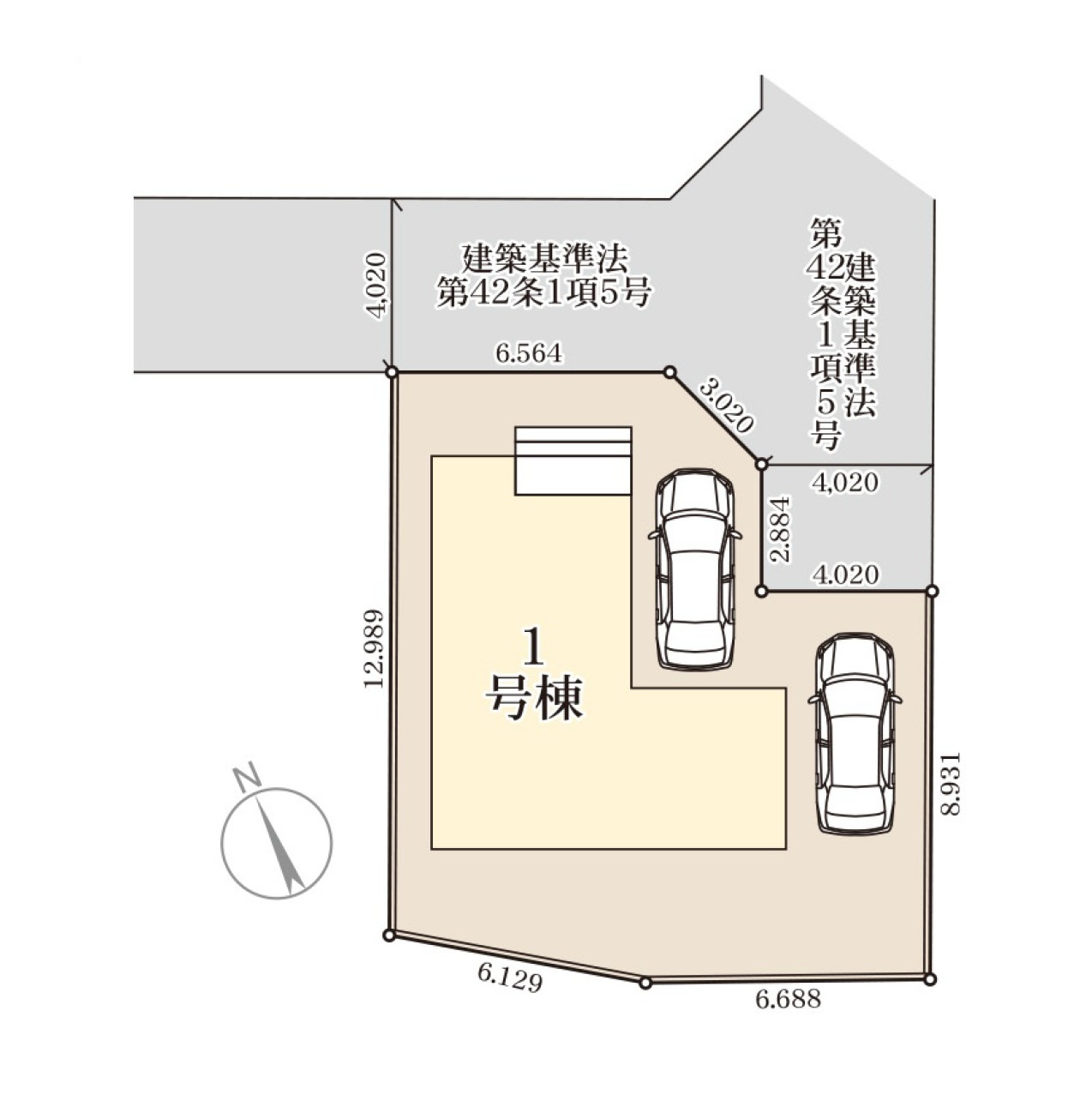 熊本市南区八分字町第4-1棟（1号棟）の区画図|配置図（1号棟）