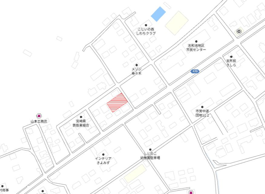 都城市上水流町の売地の土地図