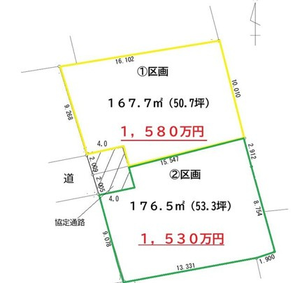 【土地】川越市笠幡売地の土地図