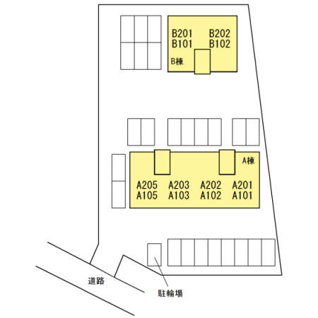 メゾンプリネール　A棟の区画図