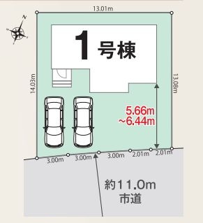 仲介手数料無料　リナージュ所沢松が丘２丁目・新築全1棟の区画図
