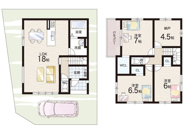 京都市山科区西野楳本町　第4期　新築一戸建ての間取り