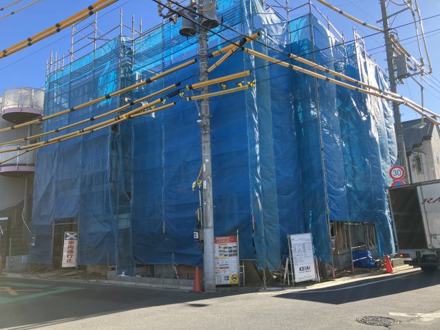 【外観】 | 中野区江古田１　新築戸建て　全2棟　３LDK＋S | 建築中です！現地写真（2025/12/01撮影）