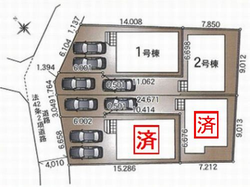 【区画図】 | 【仲介手数料０円】相模原市中央区上溝第142　新築一戸建て　全4棟 | 相模原市中央区上溝第142　新築一戸建て　全4棟