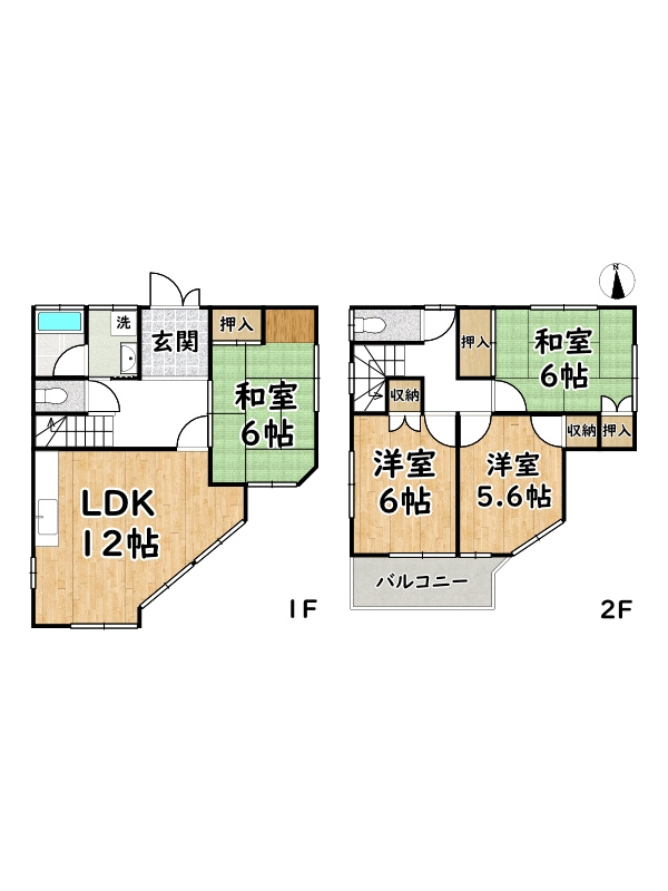 姫路市広畑区才/中古戸建の間取り