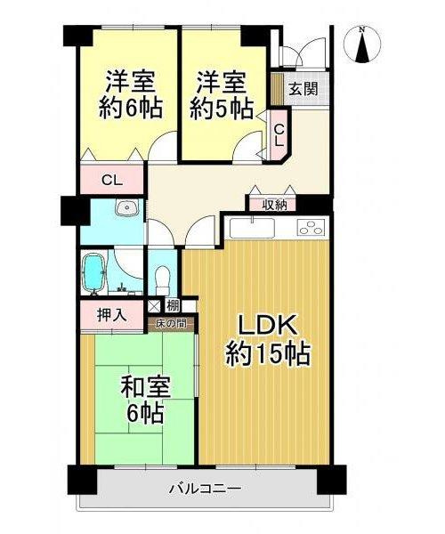 コープ野村半田弐号棟の間取り|3LDK☆