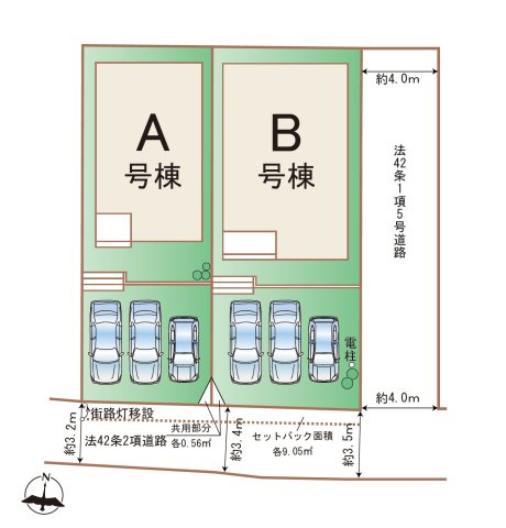 熊本市中央区国府4丁目第1-2棟（B号棟）の区画図|配置図（B号棟）