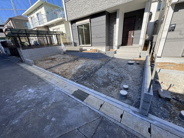 松戸市松戸新築戸建の駐車場|B号棟駐車スペース（1月23日撮影）