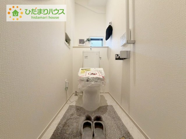 郡山市片平町モデル棟　新築戸建　3号棟のトイレ|節水できるトイレで、少ないお水でもしっかりと洗浄してくれます！