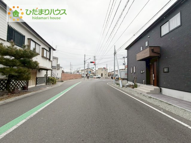 郡山市片平町モデル棟　新築戸建　3号棟の前面道路含む現地写真|閑静な住宅地で叶える静かな暮らし(^^)/