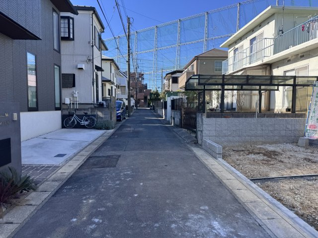 松戸市松戸新築戸建の前面道路含む現地写真|南側前面道路