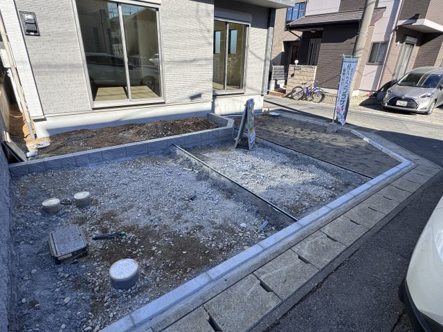 松戸市松戸新築戸建の駐車場|C号棟駐車スペース（1月23日撮影）