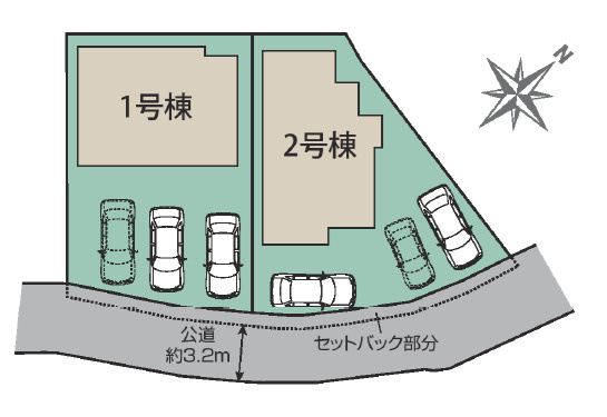 ブルーミングガーデン／北区龍田7丁目／1号棟の区画図