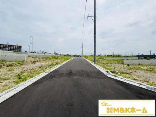 知多市日長字辰新田　全2区画　164号地の前面道路含む現地写真|R7.8.10撮影　開発道路6ｍ！