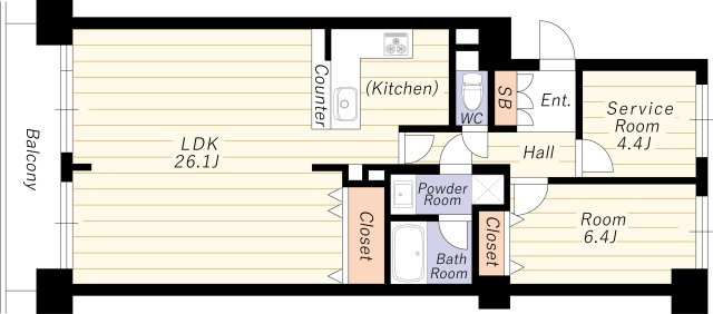【間取り】 | ファミールハイツ北大阪５号棟 | ＬＤＫ広々約２６帖・専有面積広々約７９平米