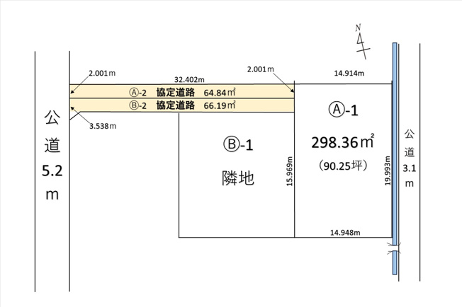 【土地図】 | 深谷市東大沼 1450万 土地 | A-1
