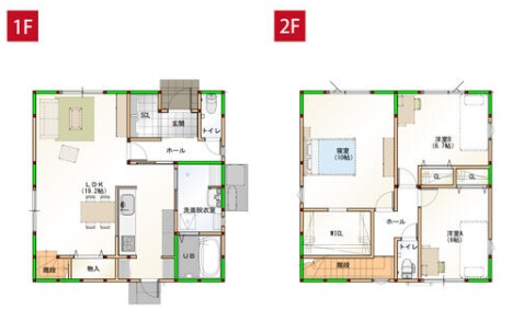 丸亀市土器町西五丁目③　新築戸建　19.2 帖のLDKの間取り