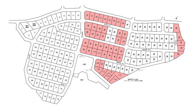知多市日長字辰新田　全6区画　175号地の区画図|全体区画図