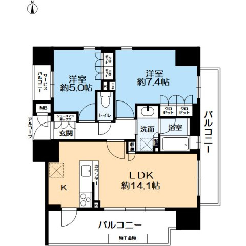 ワコーレ神戸トアプレミアムの間取り