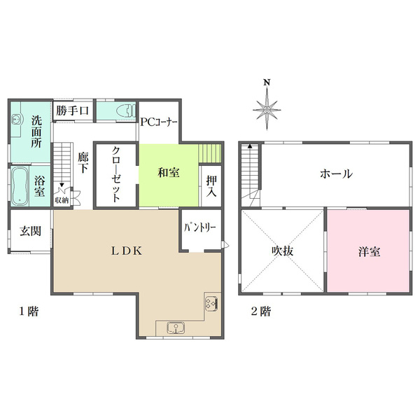 近江八幡市安土町下豊浦　中古戸建の間取り