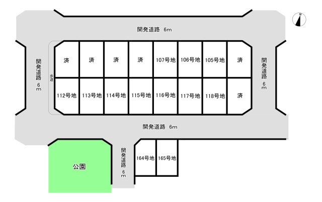知多市日長字辰新田　全18区画　105号地の区画図|開発されたきれいな分譲地です♪