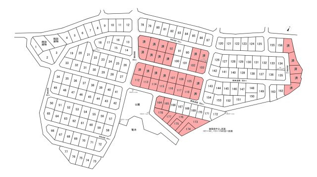 知多市日長字辰新田　全18区画　105号地の区画図|全体区画図