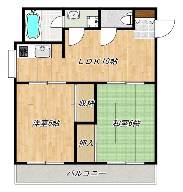 上小ハイツの間取り|間取図です☆