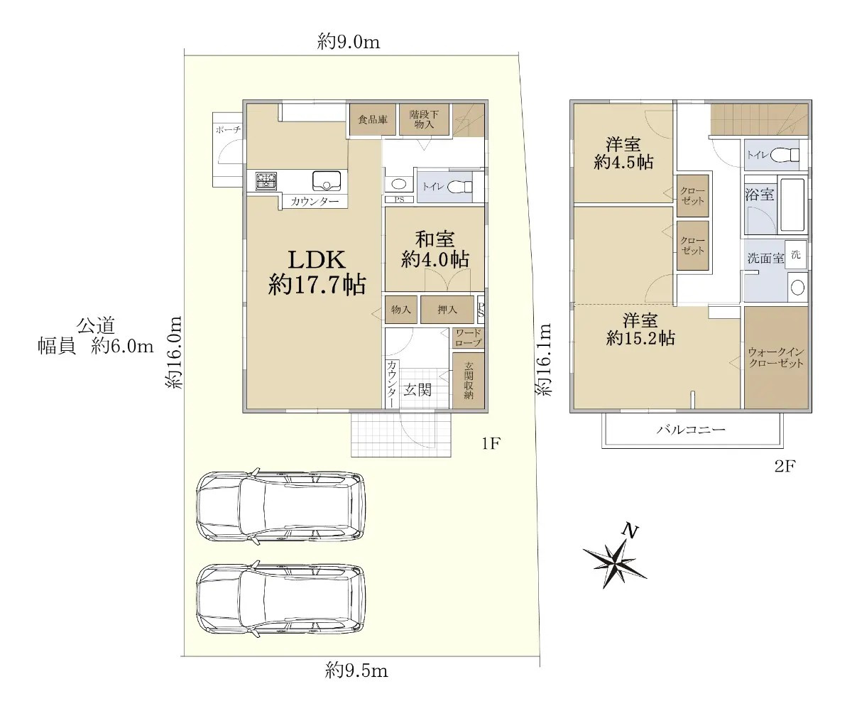 近江八幡市白鳥町　中古戸建の間取り