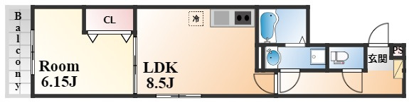 D-room旗塚の間取り