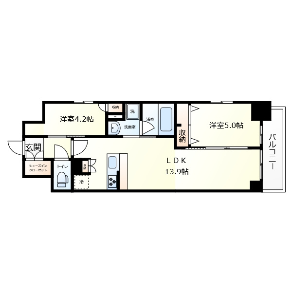 スプランディッド上本町WESTⅡ　生魂小学校区の間取り|スプランディッド上本町WESTⅡ　間取り