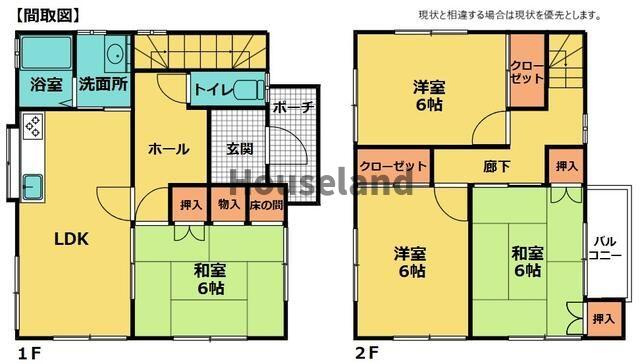 下丹生谷戸建の間取り