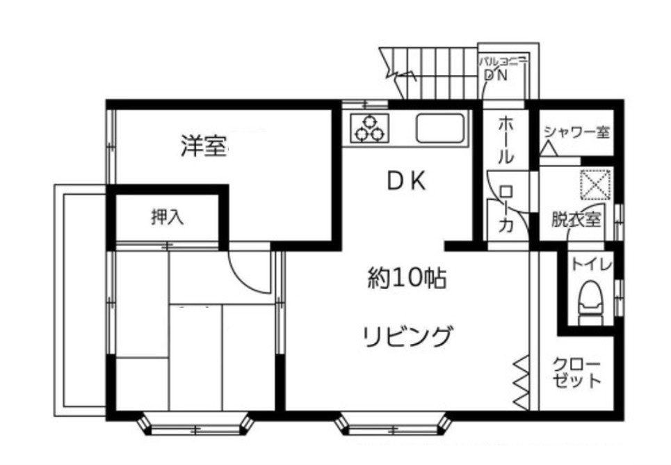 山田アパートの間取り|間取りです。
