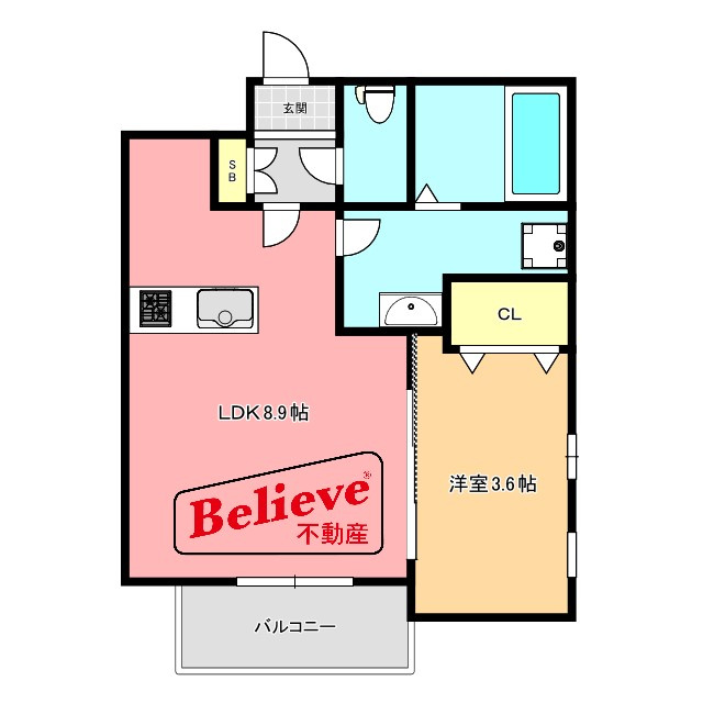 Ｃｈｅｒｉｍ西鉄久留米Ⅳの間取り|使い勝手の良い間取りです♪