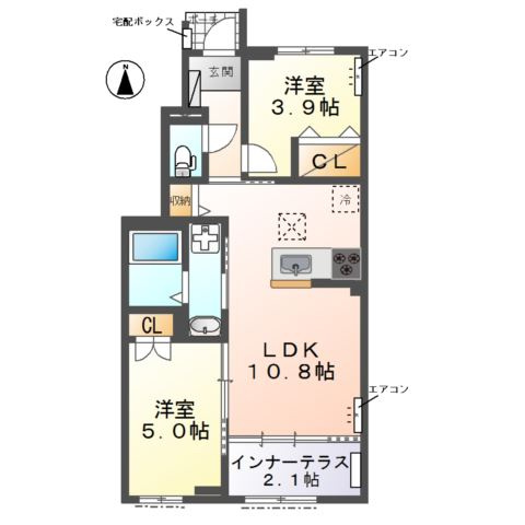 【間取り】 | (仮称)　野田市七光台Ａ棟アパート